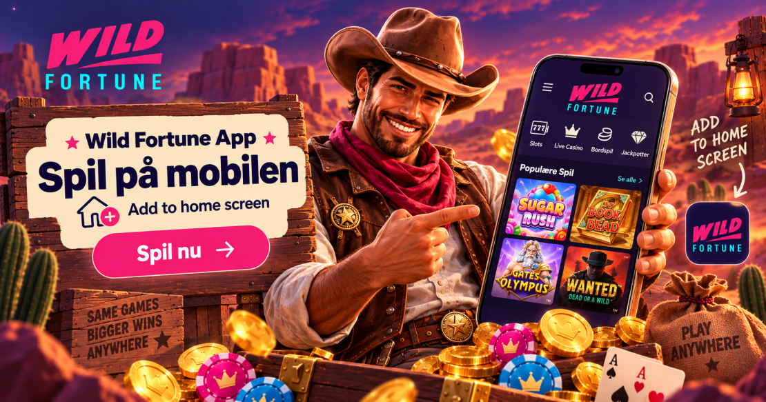 Wild Fortune app på mobil